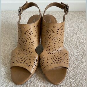 Solesensibility Memory Foam Brown Sandals with Laser Cut Design